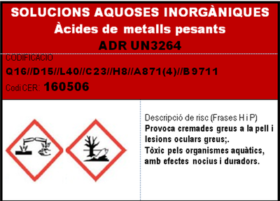 imatge en miniatura de l'etiqueta SOLUCIONS AQUOSES INORGANIQUES acides de metalls pesants